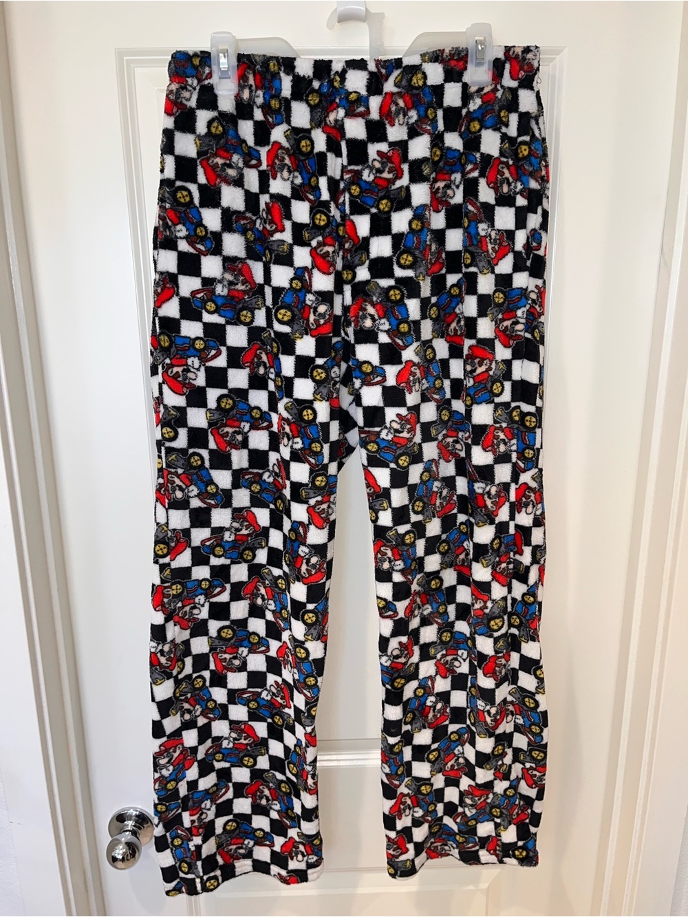 Mario Kart Fleece Pants medium Elastic, Pockets Unisex Adult